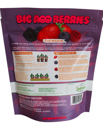 Strawberry Fertilizer by BigAss Fertilizers for Strawberries, All Berries - 100% organic (12 oz pouch)
