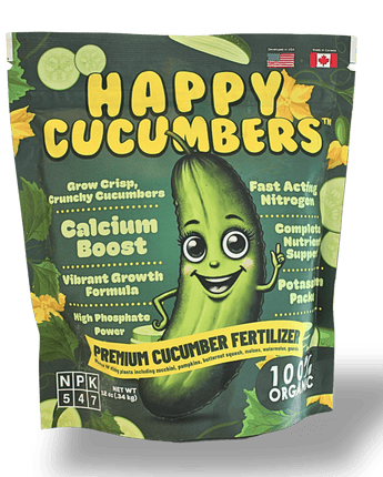 Happy Cucumber Fertilizer Organic Premium Fertilizer for Cucumbers, Zucchini, Pumpkins, Squash & Melons – Fast-Acting, Nutrient-Rich Cucumber Plant Food for Strong Growth & High Yields – 12 oz