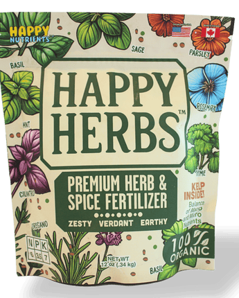 Fertilizer for Herbs Happy Herb Organic Fertilizer – Premium Plant Food for Basil, Mint, Cilantro, Rosemary, Thyme & More – Balanced Macro & Micro Nutrients for Thriving Home Gardens – 12 oz (0.34 kg)